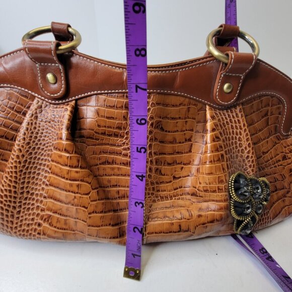 Large Brown crocodile Print Style Handbag - Picture 6 of 16